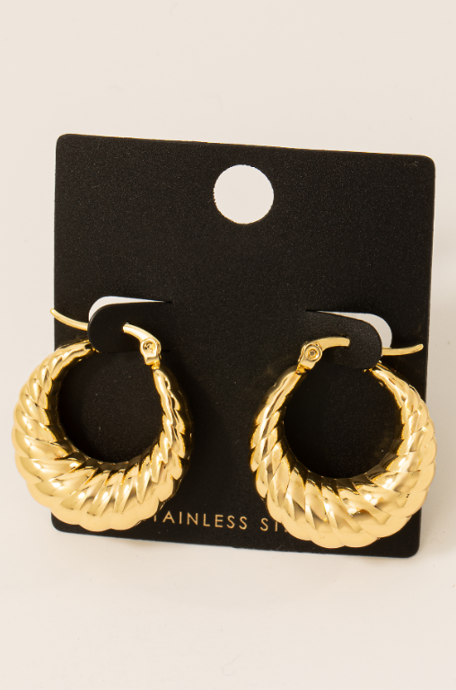 Gold Croissant Hoop Earrings