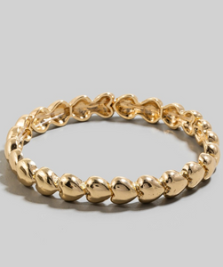 Gold Hearts Elastic Bracelet