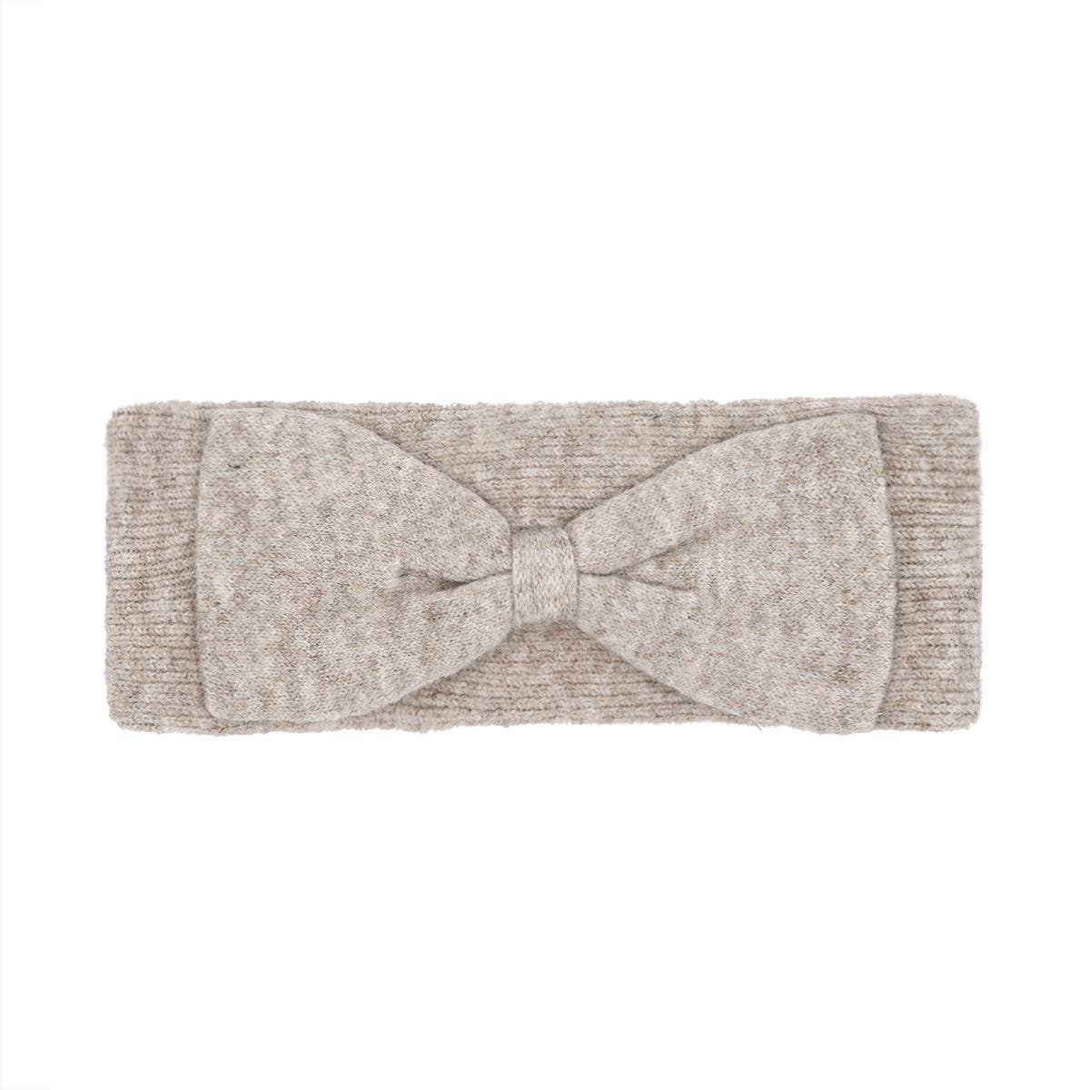 Taupe Knit Bow C.C Headwrap