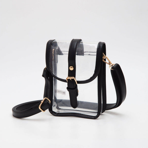 Game Day Clear Buckle Strap Mini Crossbody Bag: Navy