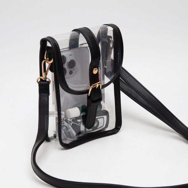 Game Day Clear Buckle Strap Mini Crossbody Bag: Navy