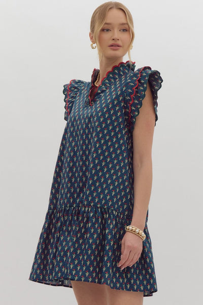 the Hedy block print dress