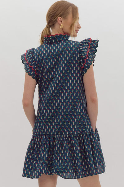 the Hedy block print dress