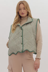 the Jayla - Green stripe vest