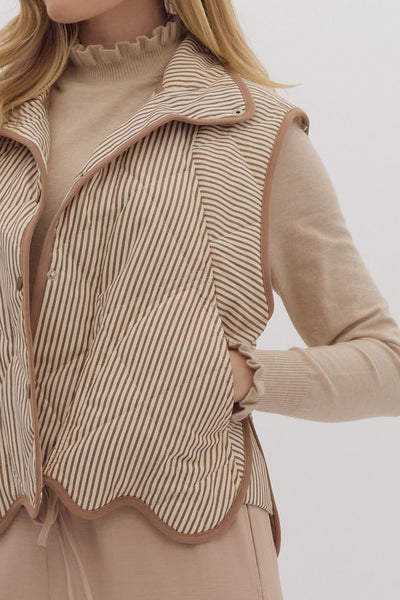 the Jayla - Brown stripe vest