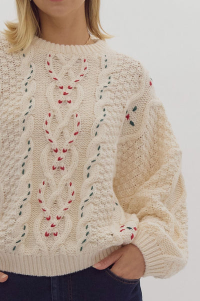 the Bianca cable knit sweater