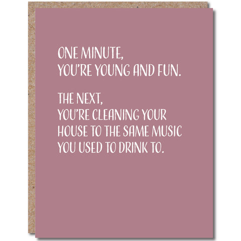 cleaning music birthday card